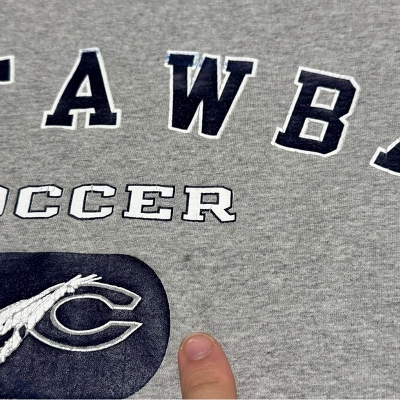 Vintage 90s Champion Catawba College Soccer‎ Gray Shirt Adult Medium - Picture 3 of 6